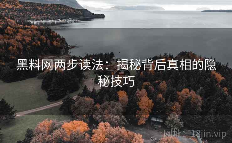 黑料网两步读法：揭秘背后真相的隐秘技巧