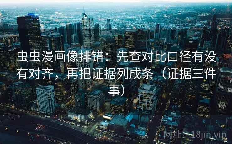 虫虫漫画像排错：先查对比口径有没有对齐，再把证据列成条（证据三件事）