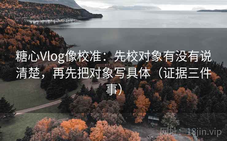 糖心Vlog像校准：先校对象有没有说清楚，再先把对象写具体（证据三件事）