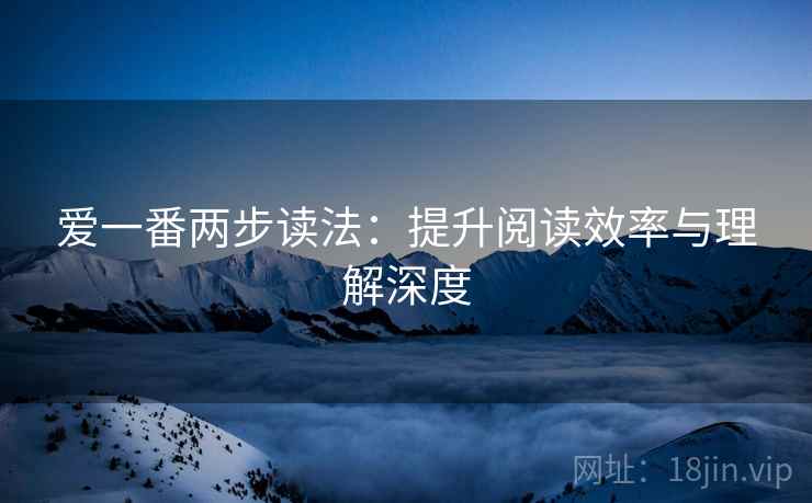 爱一番两步读法：提升阅读效率与理解深度